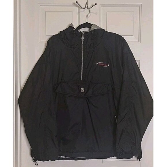 Gear For Sports Mens Large Black Hooded Windbreaker Wisconsin Jacket Mesh Vinta - Picture 1 of 14